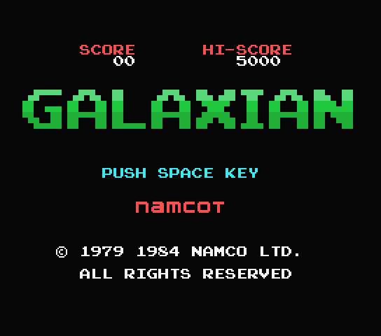 Galaxian title screen for MSX